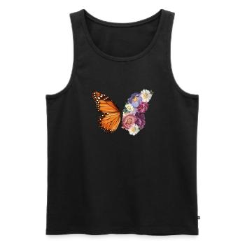 Fleurs de papillon - Débardeur bio Premium Homme - noir - Devant - Michal (187cm)