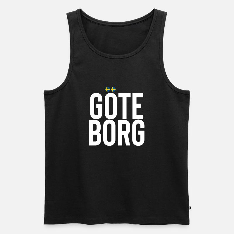 Göteborg - Männer Premium Bio Tank Top - Schwarz
