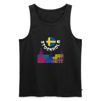 stockholm - Men's Premium Organic Tank Top - black - Front - Michal (187cm)