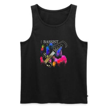 The Bassist Bass Guitar Player - Men's Premium Organic Tank Top - black - Front - AI Model Male 178 light (178cm)