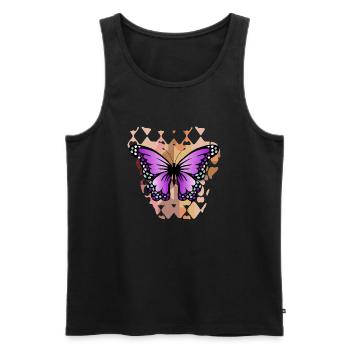 Schmetterling - Männer Premium Bio Tank Top - Schwarz - Vorne - Michal (187cm)