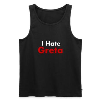 Hate Greta - Men's Premium Organic Tank Top - black - Front - AI Model Male 178 light (178cm)