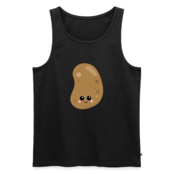 pomme de terre - Débardeur bio Premium Homme - noir - Devant - AI Model Male 178 light (178cm)