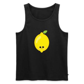 Zitrone - Männer Premium Bio Tank Top - Schwarz - Vorne - AI Model Male 178 light (178cm)