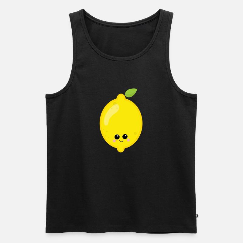 Zitrone - Männer Premium Bio Tank Top - Schwarz