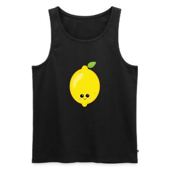 lemon - Men's Premium Organic Tank Top - black - Front - AI Model Male 178 light (178cm)