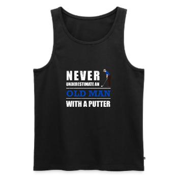Golf Never underestimate an old man with a putter - Men's Premium Organic Tank Top - black - Front - Michal (187cm)