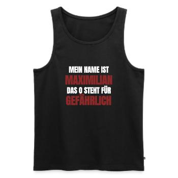 Lustig-Mein Name ist Maximilian - Männer Premium Bio Tank Top - Schwarz - Vorne - AI Model Male 178 light (178cm)