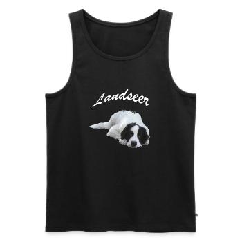 Mein Freund.Hund-Landseer.Geschenkidee - Männer Premium Bio Tank Top - Schwarz - Vorne - Michal (187cm)