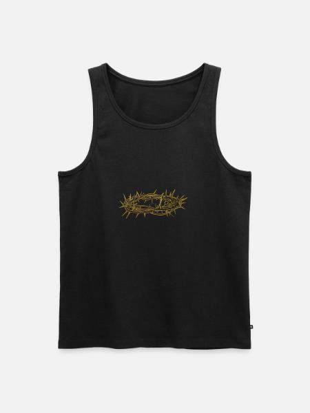 Couronne d'or d'épines Jésus-Christ - Débardeur bio Premium Homme - noir