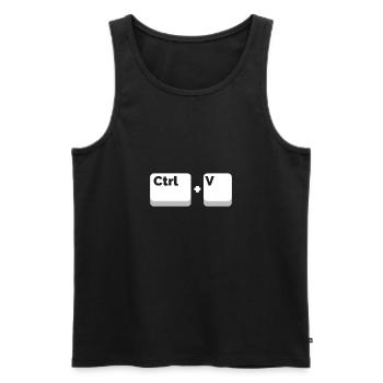 Paare Ctrl + V Zwillinge Vater und Sohn Geschenk - Männer Premium Bio Tank Top - Schwarz - Vorne - AI Model Male 178 light (178cm)