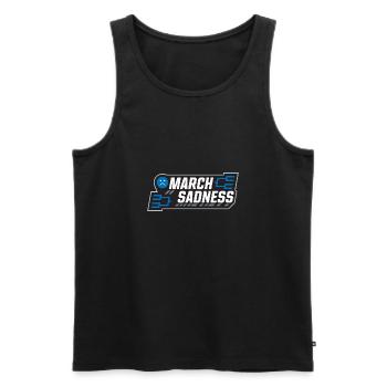 März Traurigkeit - Männer Premium Bio Tank Top - Schwarz - Vorne - AI Model Male 178 light (178cm)