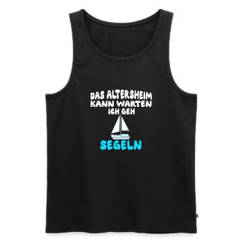 Das Altersheim kann warten, ich geh segeln - Männer Premium Bio Tank Top - Schwarz - Vorne - Michal (187cm)