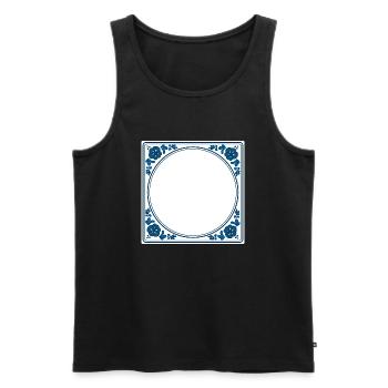 Leerer Fliesen eigener Text - Delft Blue - Männer Premium Bio Tank Top - Schwarz - Vorne - AI Model Male 178 light (178cm)