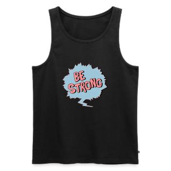 Be Strong - Men's Premium Organic Tank Top - black - Front - AI Model Male 178 light (178cm)