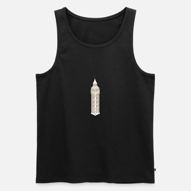Big Ben Tower - Männer Premium Bio Tank Top - Schwarz