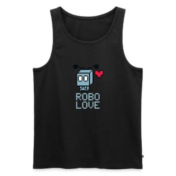 ROBO LOVE - Men's Premium Organic Tank Top - black - Front - AI Model Male 178 light (178cm)