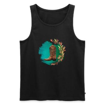 Western Classic - Men's Premium Organic Tank Top - black - Front - AI Model Male 178 light (178cm)