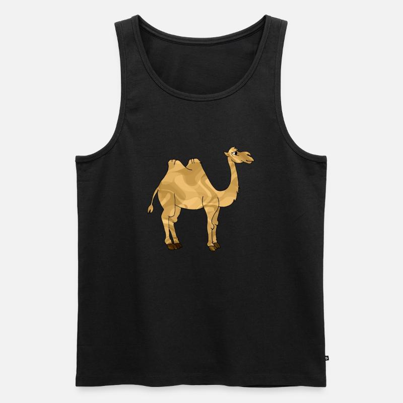 Kamel - Männer Premium Bio Tank Top - Schwarz
