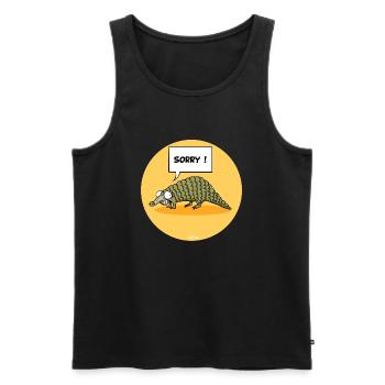 Pangolin, cartoon about the coronavirus. - Men's Premium Organic Tank Top - black - Front - AI Model Male 178 light (178cm)