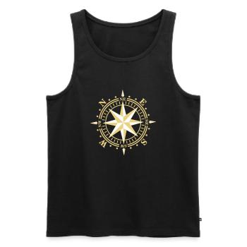 wind rose - Men's Premium Organic Tank Top - black - Front - AI Model Male 178 light (178cm)