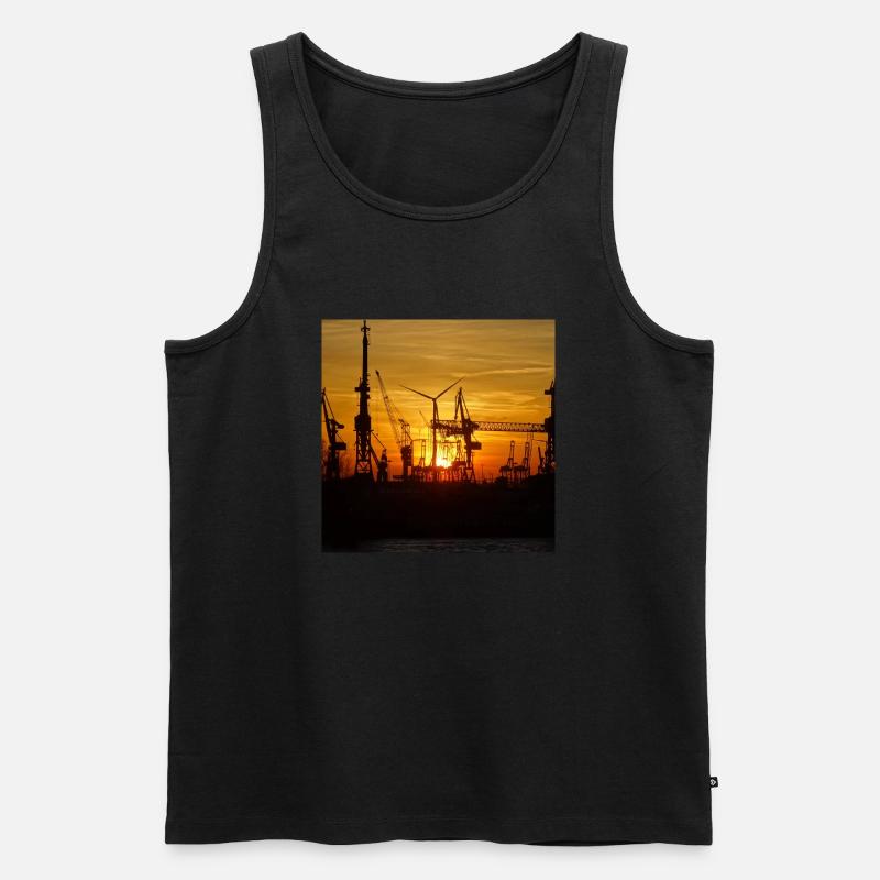 hamburger hafen - Männer Premium Bio Tank Top - Schwarz