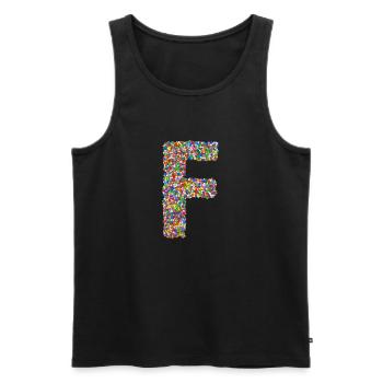 F - Männer Premium Bio Tank Top - Schwarz - Vorne - AI Model Male 178 light (178cm)