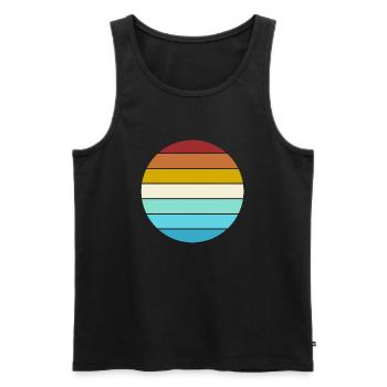 Retro Farben Kreis Universeller Hintergrund - Männer Premium Bio Tank Top - Schwarz - Vorne - AI Model Male 178 light (178cm)