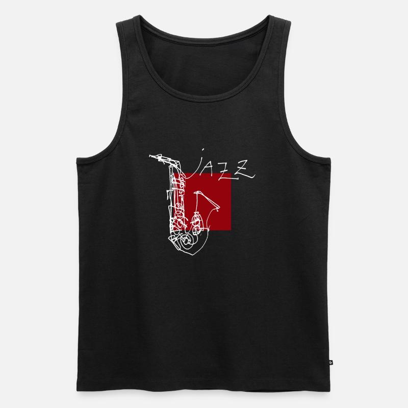 Jazz Saxo 1 - Männer Premium Bio Tank Top - Schwarz
