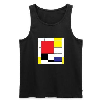 Symbole Piet Mondrian Idée cadeau art moderne - Débardeur bio Premium Homme - noir - Devant - AI Model Male 178 light (178cm)