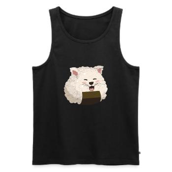 Onigiri Katze Kawaii Lustige Geschenkidee - Männer Premium Bio Tank Top - Schwarz - Vorne - AI Model Male 178 light (178cm)