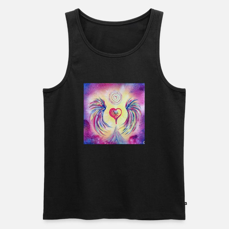 Herzengel der Vielfalt - Männer Premium Bio Tank Top - Schwarz