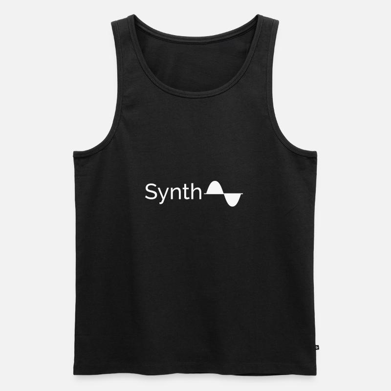 Synthwave Vaporwave - Männer Premium Bio Tank Top - Schwarz