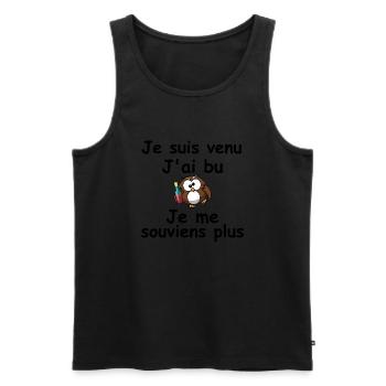 je suis venu, j'ai bu.. je me souviens plus - Débardeur bio Premium Homme - noir - Devant - Michal (187cm)