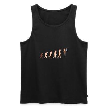 Evolution dad and baby New dad gift idea - Men's Premium Organic Tank Top - black - Front - AI Model Male 178 light (178cm)