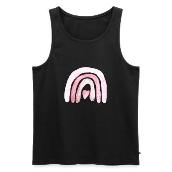 Arc-en-ciel Coeur rose - Débardeur bio Premium Homme - noir - Devant - AI Model Male 178 light (178cm)