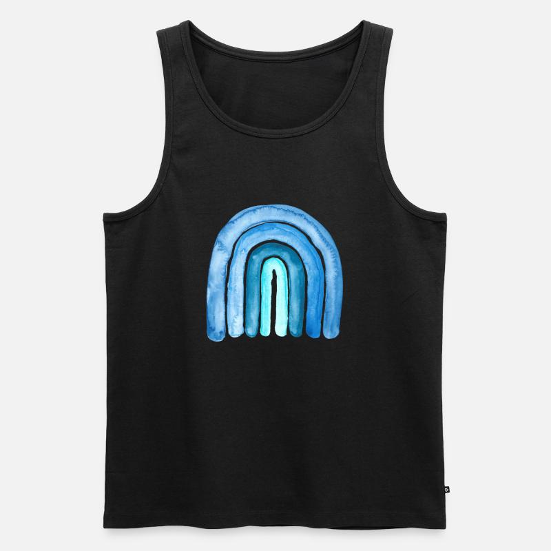 Regenbogen Blau - Männer Premium Bio Tank Top - Schwarz