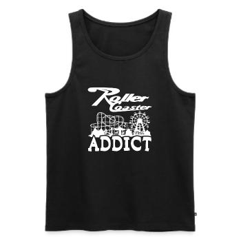 Roller Coaster Addict - Männer Premium Bio Tank Top - Schwarz - Vorne - AI Model Male 178 light (178cm)
