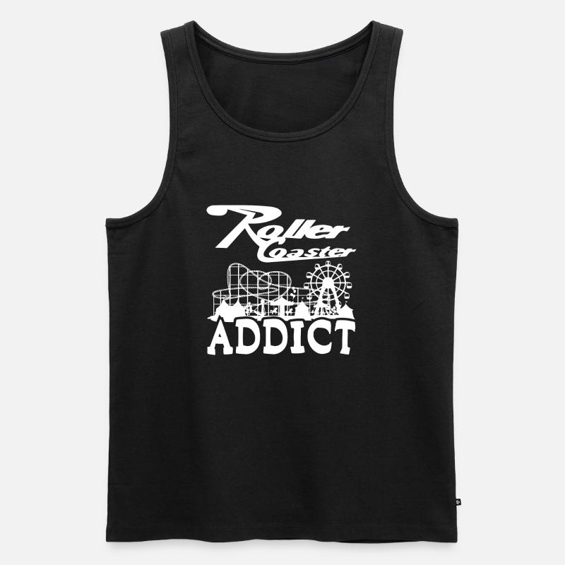 Roller Coaster Addict - Männer Premium Bio Tank Top - Schwarz