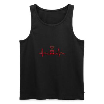 3D Printing Heartbeat 3D Printer Gift Idea - Men's Premium Organic Tank Top - black - Front - AI Model Male 178 light (178cm)
