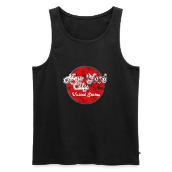 New York City Vintage - Men's Premium Organic Tank Top - black - Front - AI Model Male 178 light (178cm)