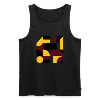 Colorful abstract geometric bauhaus background - Männer Premium Bio Tank Top - Schwarz - Vorne - AI Model Male 178 light (178cm)