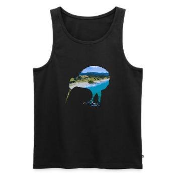 Double Exposure Animals Kiwi Vogel Geschenkidee - Männer Premium Bio Tank Top - Schwarz - Vorne - AI Model Male 178 light (178cm)