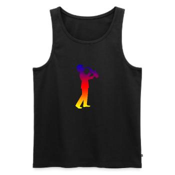 Musik Saxophon Guy Jazz Retro Vintage-Geschenkidee - Männer Premium Bio Tank Top - Schwarz - Vorne - AI Model Male 178 light (178cm)