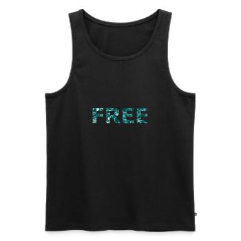 FREE - Men's Premium Organic Tank Top - black - Front - AI Model Male 178 light (178cm)