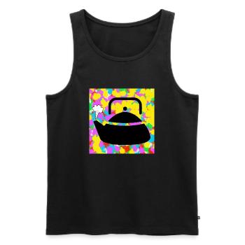 Kochen wasserkocher pop Farbe Tie Dye Hintergrund Funky - Männer Premium Bio Tank Top - Schwarz - Vorne - Michal (187cm)