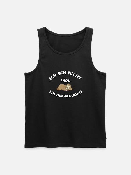 I'm not lazy I'm patient - Men's Premium Organic Tank Top - black