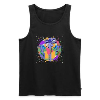 Blumen - Männer Premium Bio Tank Top - Schwarz - Vorne - Michal (187cm)
