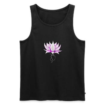 Lotus crown - Men's Premium Organic Tank Top - black - Front - AI Model Male 178 light (178cm)