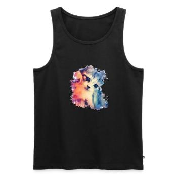 Baby cat t-shirt, baby cat t-shirts - Men's Premium Organic Tank Top - black - Front - AI Model Male 178 light (178cm)